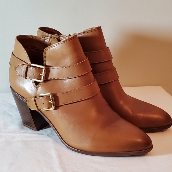 franco sarto side buckle booties